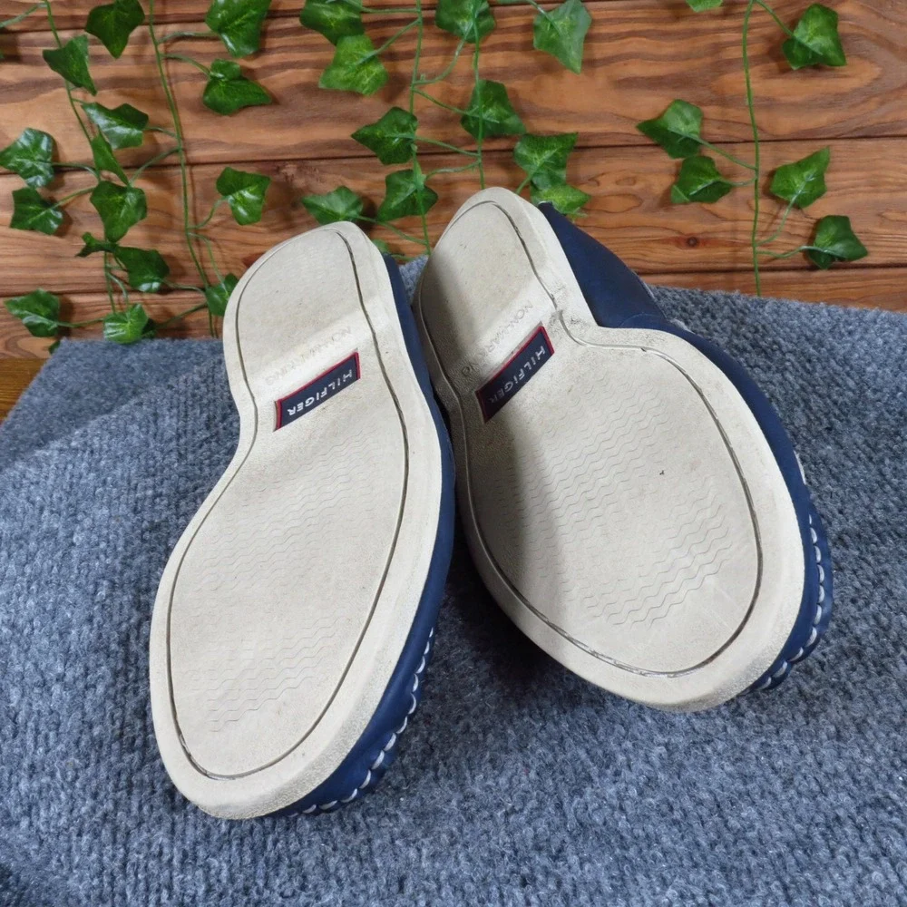 Tommy Hilfiger Boat Men Casual‎ Boat Shoe Size 10 Nautical Leather Blue